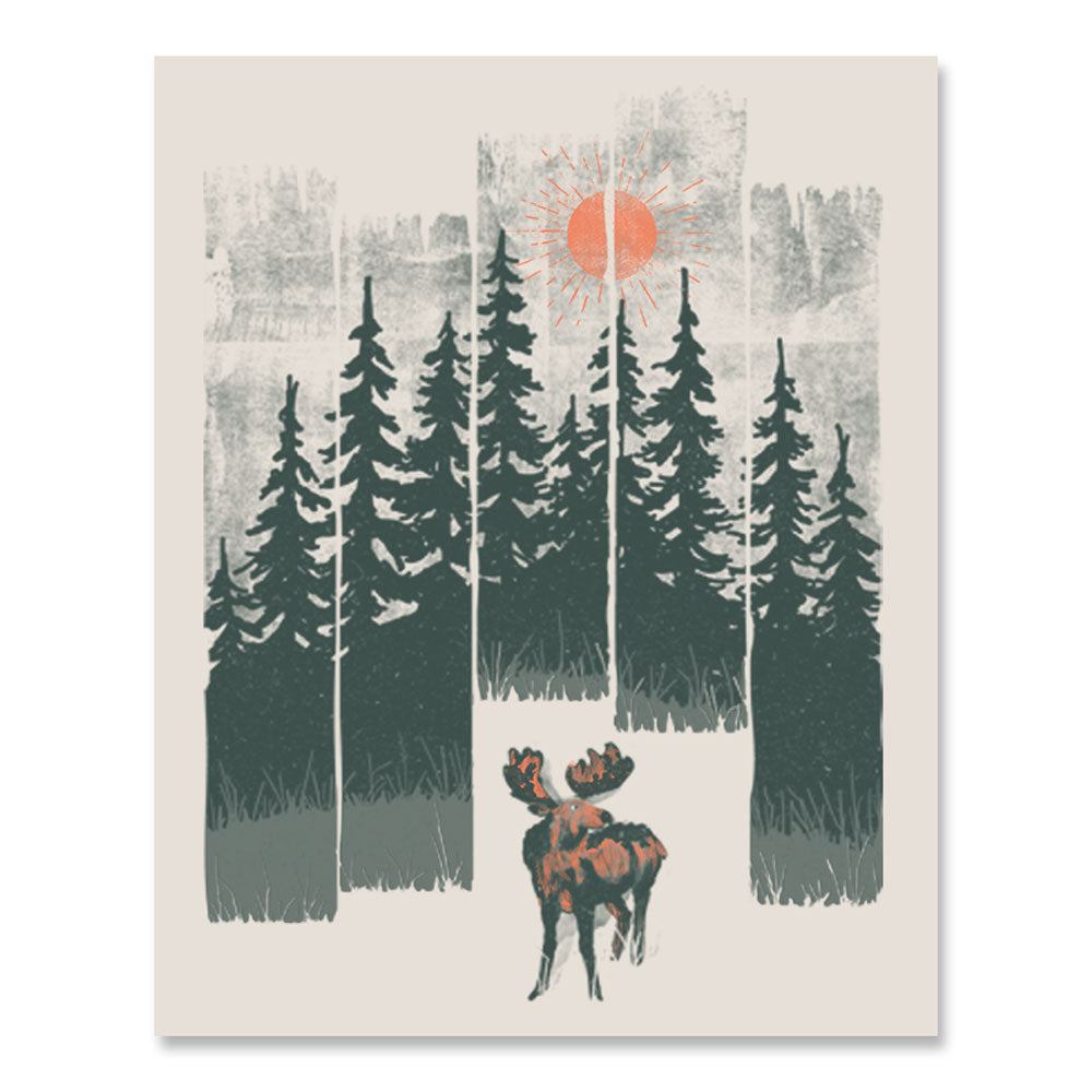 Moose in the Wild Print