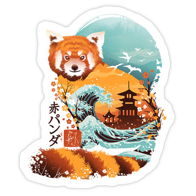 Ukiyo Japanese Red Panda Sticker