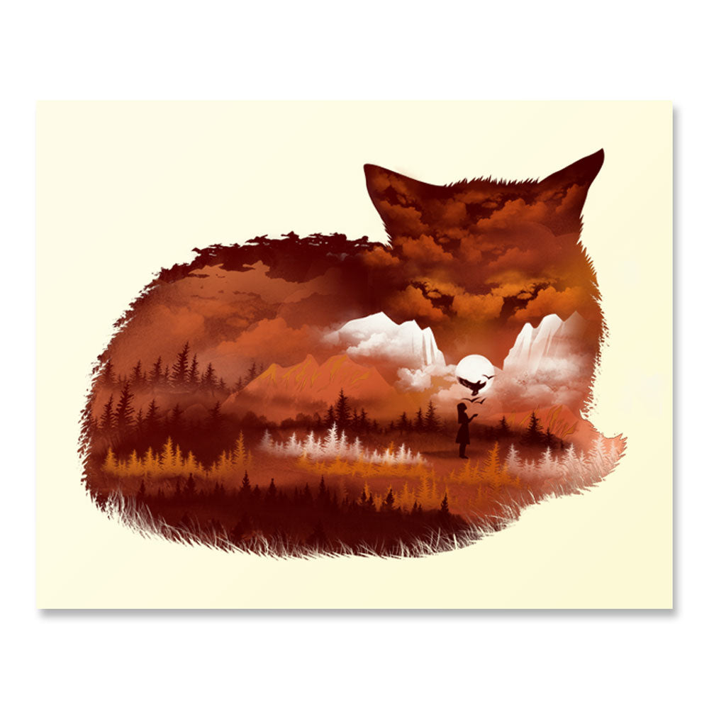 Fox Landscape Print