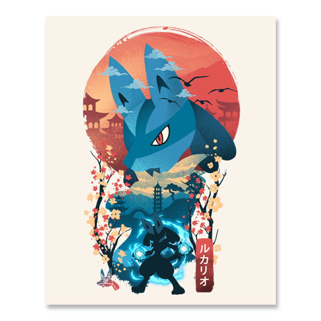 MOON.Art デモンソフビ Blueberry オルゴ おすわりデモン Ukiyo-e Lucario Print – Fuzzy Ink