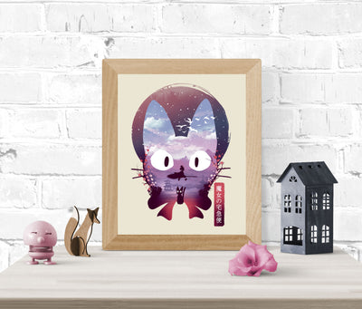 Ukiyo-e Black Cat Print