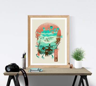 Ukiyo-e Moving Castle Print
