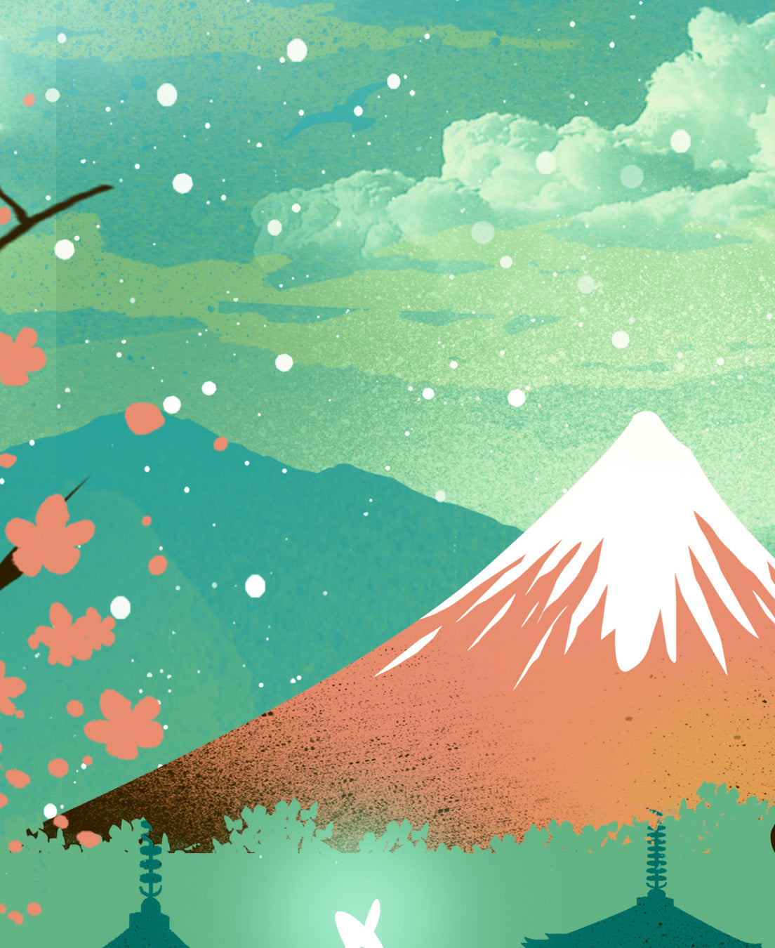 Ukiyo-e Sky Castle Print