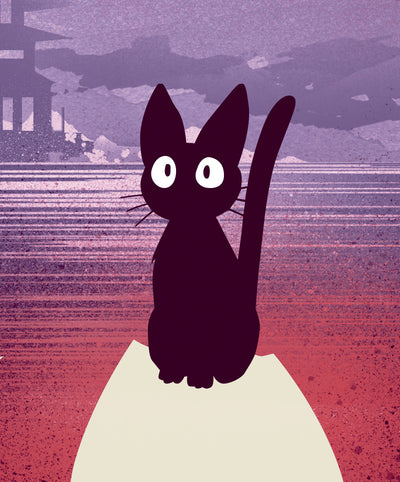 Ukiyo-e Black Cat Print