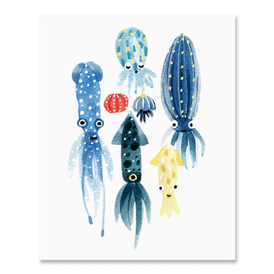 Squid Landscape Print