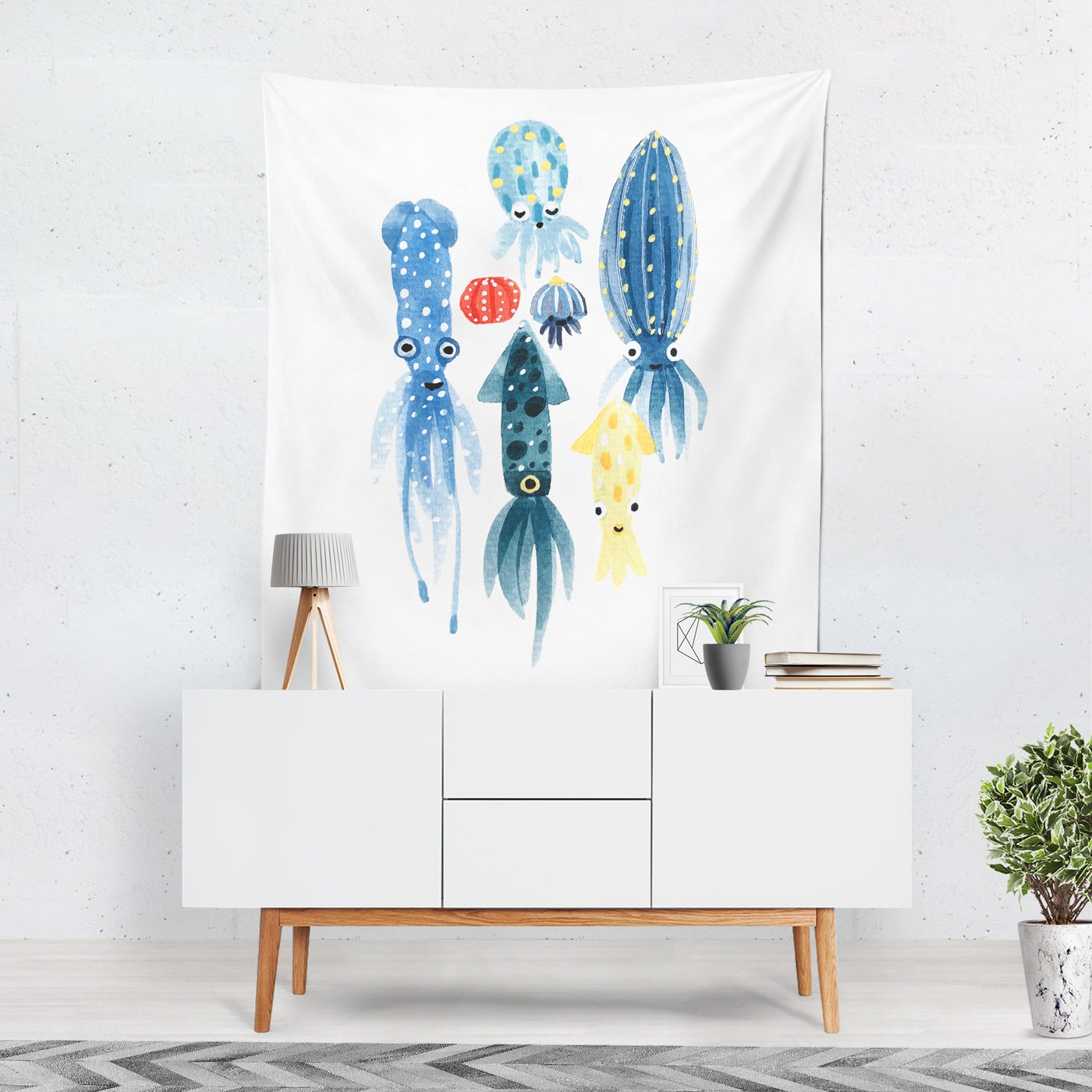 Squid Landscape Tapestry
