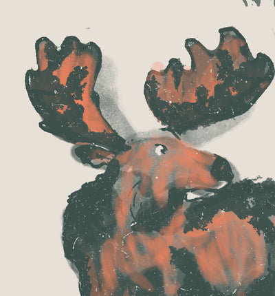 Moose in the Wild Print