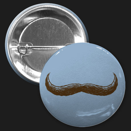 Mustache Button (Blue)