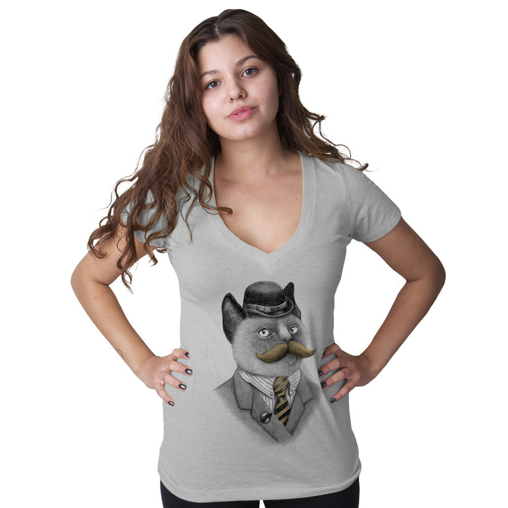 Monsieur Pussy Cat V-Neck